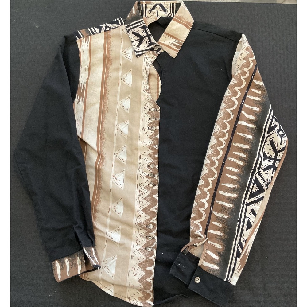 Vintage CircleT Western Rodeo Shirt Women's Small Southwestern Geometric USA 90s